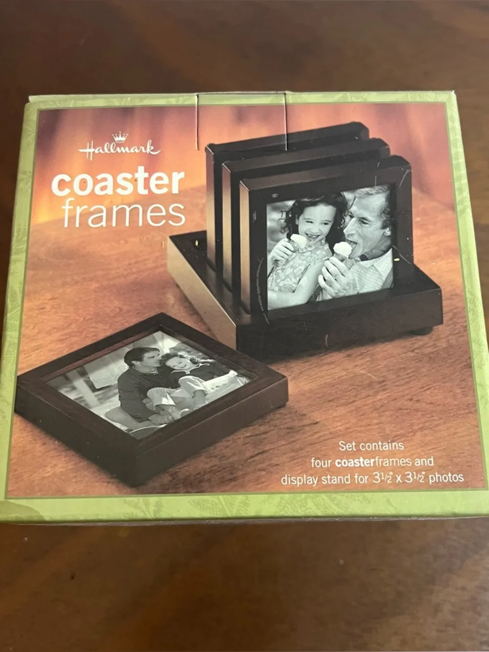Like‎ New Vintage Hallmark Black Coaster Picture Frames Set Four Square Holders
